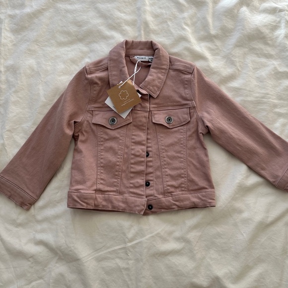 name it pink denim jean jacket size 9-12 m - Picture 3 of 3